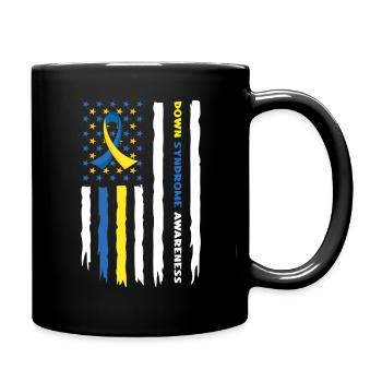 Drapeau de sensibilisation au syndrome de Down avec couleurs - Mug uni - noir - Droite