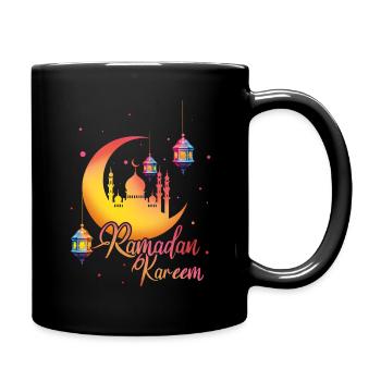 Ramadan Kareem Eid Mubarak Feierliches Mondlicht - Tasse einfarbig - Schwarz - Rechts