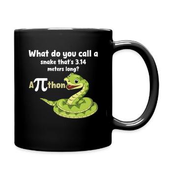 Pi Day Snake Joke Python Humor - Full Colour Mug - black - Right