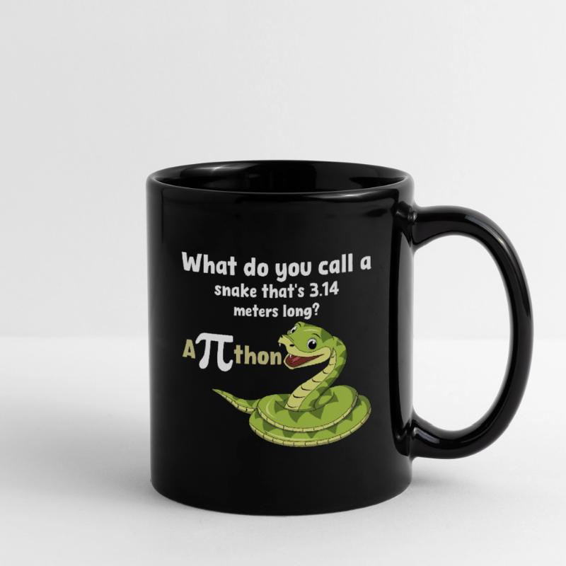 Pi-Tag Schlangenwitz Python Humor Tasse einfarbig