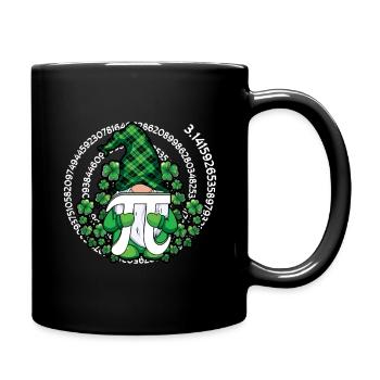 Pi Tag Leprechaun avec motif trèfle - Mug uni - noir - Droite