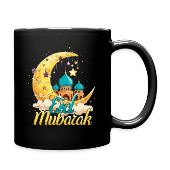 Eid Mubarak Festliche Mondlandschaft - Tasse einfarbig - Schwarz - Rechts