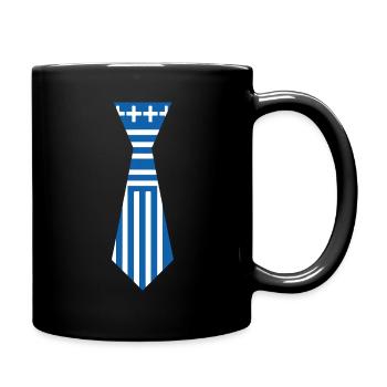 Tie Blue White Greek Easter - Full Colour Mug - black - Right