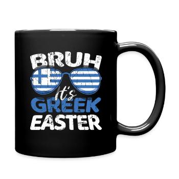 Griechische Ostern Bruh It's Greek Easter - Full Colour Mug - black - Right