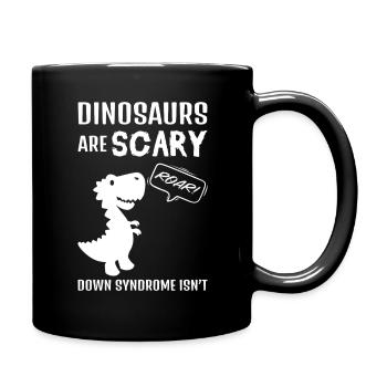 Dinosaurs are not creepy Down syndrome - Full Colour Mug - black - Right