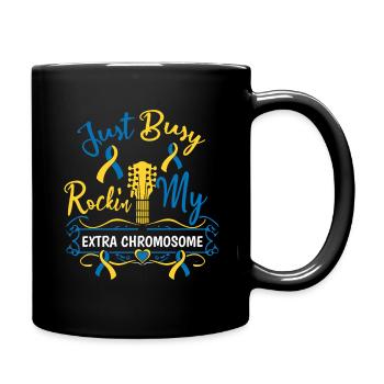 Down Syndrome Rockin' My Extra Chromosome - Full Colour Mug - black - Right
