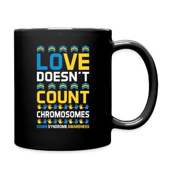 Liebe Zählt Keine Chromosomen Down Syndrom - Tasse einfarbig - Schwarz - Rechts