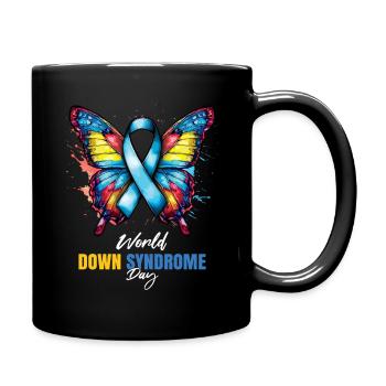 Welt-Down-Syndrom-Tag Schmetterling - Tasse einfarbig - Schwarz - Rechts