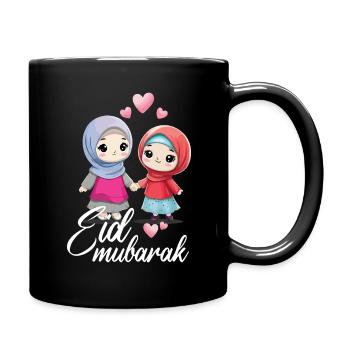 Eid Mubarak Süße Freundschaft Zwei Mädchen - Tasse einfarbig - Schwarz - Rechts