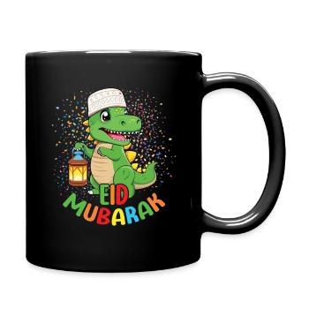 Joyeux dinosaure Aïd Moubarak illustration - Mug uni - noir - Droite