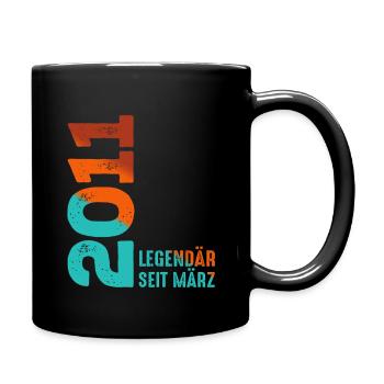 Legendär Seit März 2011 März 2011 Geburtstag 2011 - Tasse einfarbig - Schwarz - Rechts