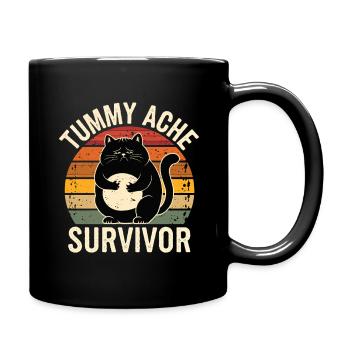 Maux d’estomac Survivor Retro Cat Design - Mug uni - noir - Droite