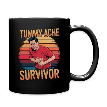 Bauchweh Überlebender Tummy Ache Survivor - Full Colour Mug - black - Right