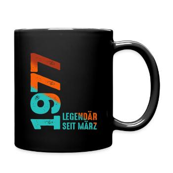Legendär Seit März 1977 März 1977 Geburtstag 1977 - Tasse einfarbig - Schwarz - Rechts