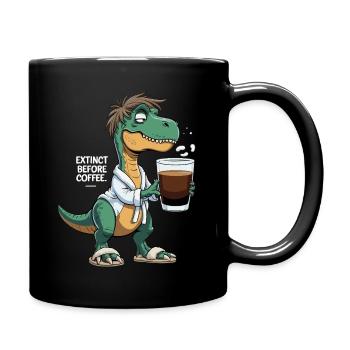 Dino Coffee Mood - Before the first sip - Full Colour Mug - black - Right