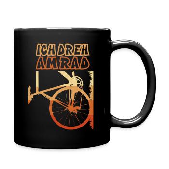 Ich dreh am Rad Radler Spruch Radl Biker Radfahrer - Tasse einfarbig - Schwarz - Rechts