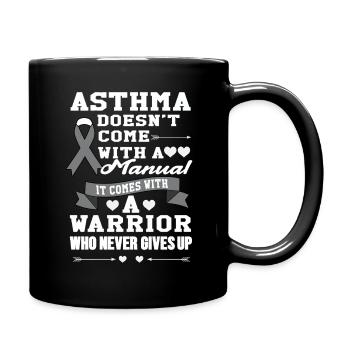 Asthma Bewusstsein: Kämpfer Ohne Anleitung - Tasse einfarbig - Schwarz - Rechts