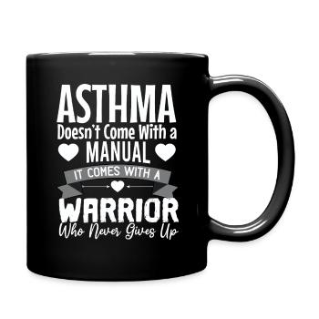 Asthma Bewusstsein Krieger Wer Niemals Aufgibt - Tasse einfarbig - Schwarz - Rechts