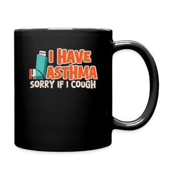 Asthma Awareness: I Have Asthma Sorry - Full Colour Mug - black - Right