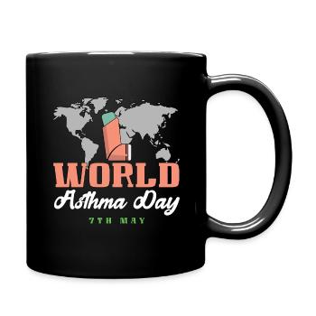 World Asthma Day Awareness May 7 - Full Colour Mug - black - Right