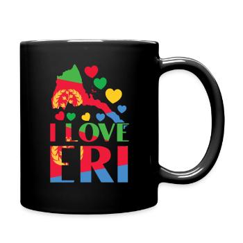Eritrea Karte Herz I Love Eri Patriotic - Tasse einfarbig - Schwarz - Rechts