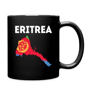 Eritrea Karte Mit Flagge Und Wappen - Tasse einfarbig - Schwarz - Rechts