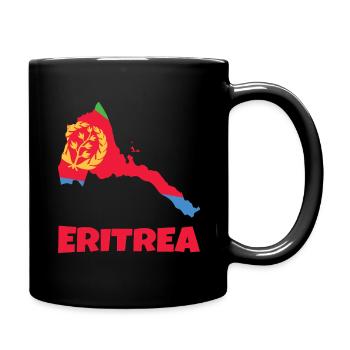 Eritrea Stolze Karte Mit Nationalsymbol - Tasse einfarbig - Schwarz - Rechts