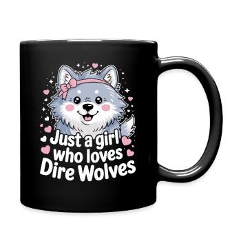 Fille Qui Adore Les Loups Géants - Mug uni - noir - Droite