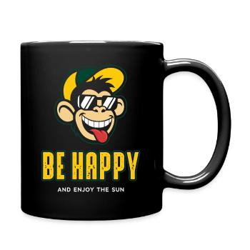 Be Happy - Tasse einfarbig - Schwarz - Rechts