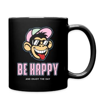 Sois heureux - Mug uni - noir - Droite