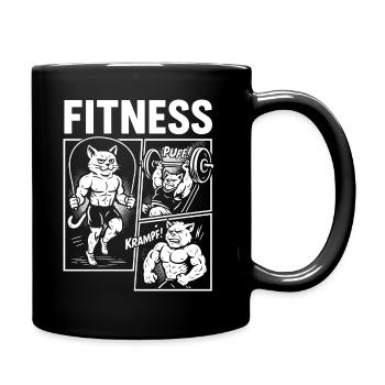 Muskelkater im Gym - Tasse einfarbig - Schwarz - Rechts