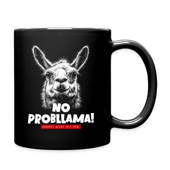 No Probllama – Lustiges Lama Shirt gegen Drama - Tasse einfarbig - Schwarz - Rechts