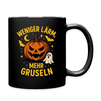 Spooky pumpkin with ghost illustration - Full Colour Mug - black - Right