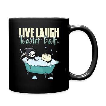 Live Laugh Toaster Bath Meme Funny Grim Reaper - Full Colour Mug - black - Right