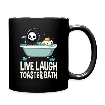 Live Laugh Toaster Bath Meme Funny - Full Colour Mug - black - Right