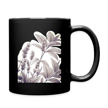 Lavender study in the foliage - Full Colour Mug - black - Right