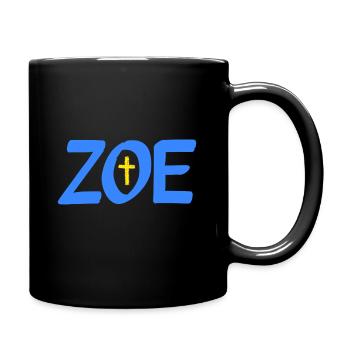 ZOE mit Kreuz - Tasse einfarbig - Schwarz - Rechts