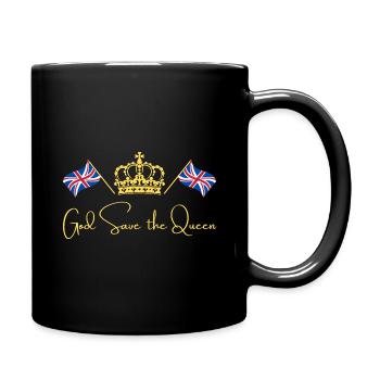 Britische Königin Krönung Camilla England Flagge - Tasse einfarbig - Schwarz - Rechts