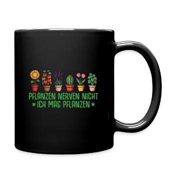 Pflanzen nerven nicht - Hobby Gärtnerin - Tasse einfarbig - Schwarz - Rechts