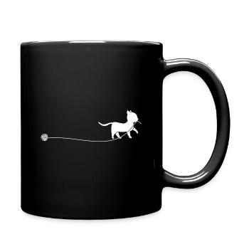 Chat fil de laine chat - Mug uni - noir - Droite