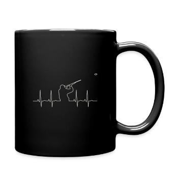 Tontaubenschießen Tontauben Heartbeat EKG Tontaube - Tasse einfarbig - Schwarz - Rechts