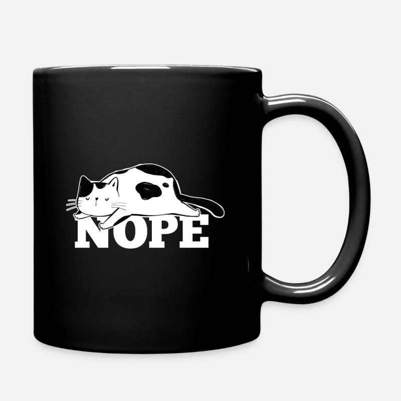 Katze Nope - Tasse einfarbig - Schwarz