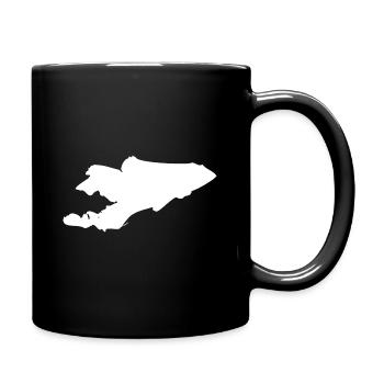 Kirgisistan Landkarte Flagge - Tasse einfarbig - Schwarz - Rechts