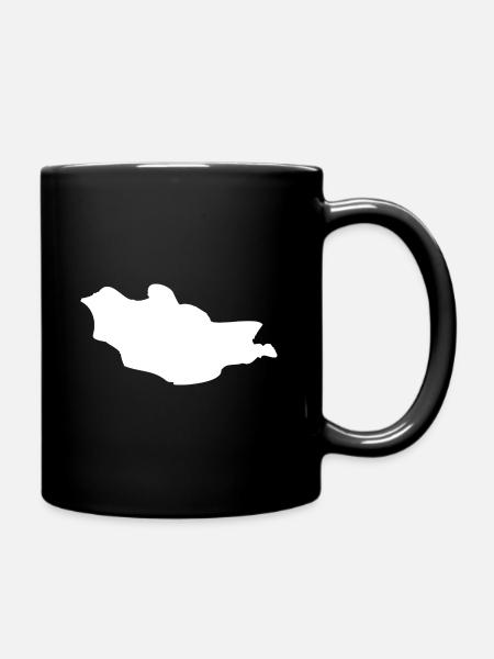 Drapeau de la carte de la Mongolie - Mug uni - noir