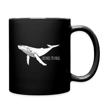 Licence to Krill, Whale - Humpback Whale - Marine Mammal - Full Colour Mug - black - Right