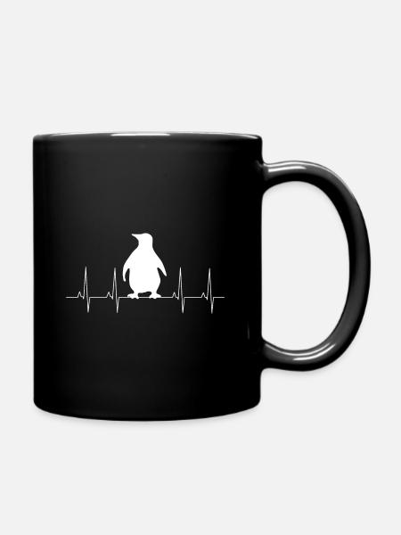 Ich liebe Pinguine! Geschenk, Pinguin, süß - Tasse einfarbig - Schwarz