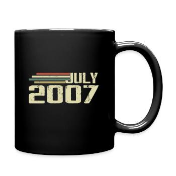 Geburtstag Juli 2007 Jahr 2007 Juli Jahrgang 2007 - Tasse einfarbig - Schwarz - Rechts