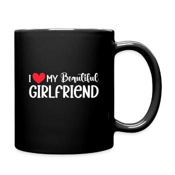 Paare Liebe Herz Freund Geschenkidee Beziehung - Tasse einfarbig - Schwarz - Rechts