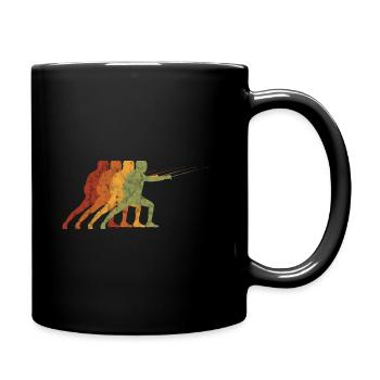 Degen Fechten Florett Retro Fechter Fechterin - Tasse einfarbig - Schwarz - Rechts