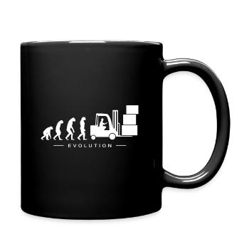 Lagerist Gabelstaplerfahrer Lager Evolution - Tasse einfarbig - Schwarz - Rechts